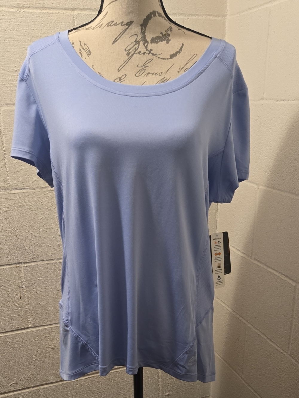 Women's Light Blue Short Sleeve Performance Tee